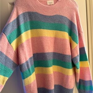 ANDREE BY UNIT Women's Multicolor Striped Sweater Size 1X
